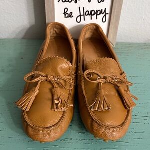 Coach Tan Leather Tassel Loafers SZ 8.5 B box 132